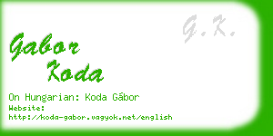 gabor koda business card